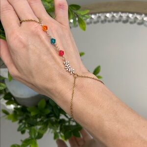 Gold and Multicolor Crystal Bracelet